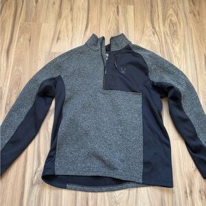 Spyder Gray and Black Quarter-Zip Pullover